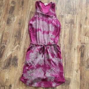 Sundry for Evereve The Weekender Dress Racerback Berry Tie Dye Size 1 Small